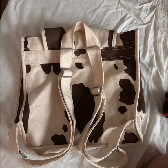 Baggu Cow Print Drawstring Backpack - Picture 5 of 8